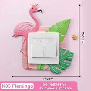 Light switch Luminous Sticker with adorable animals