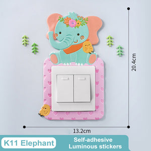 Light switch Luminous Sticker with adorable animals