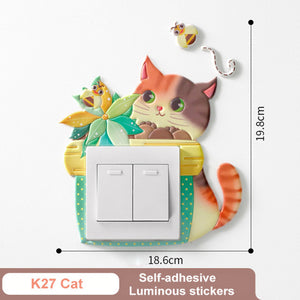 Light switch Luminous Sticker with adorable animals