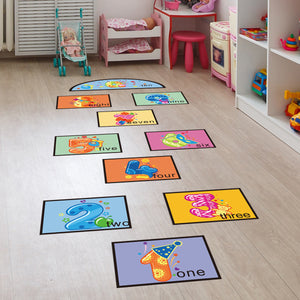 Counting, hopping, jumping sticker Game for kids room decoration